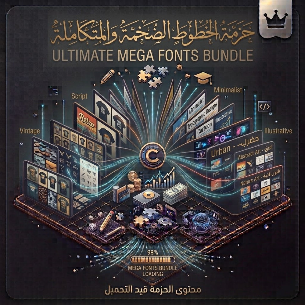 المكتبة الشاملة للخطوط الاحترافية – روح التصميم وهويته