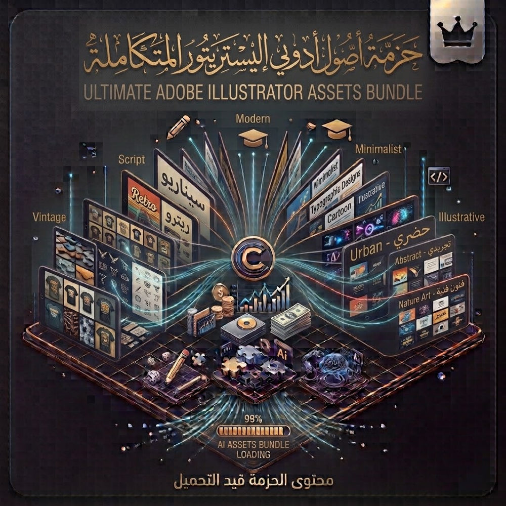 حزمة ملحقات أدوبي إليستريتور (Adobe Illustrator Assets) – أدواتك الاحترافية للإبداع